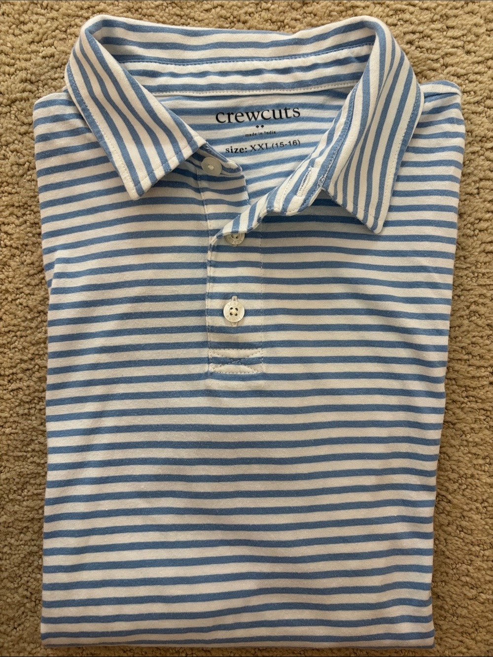 J.Crew Factory Crewcuts Light Blue & White Striped Polo